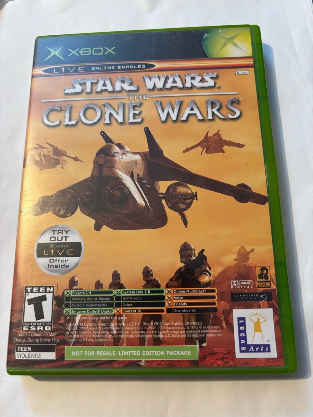 Xbox Star Wars: The Clone Wars/Tetris World CIB